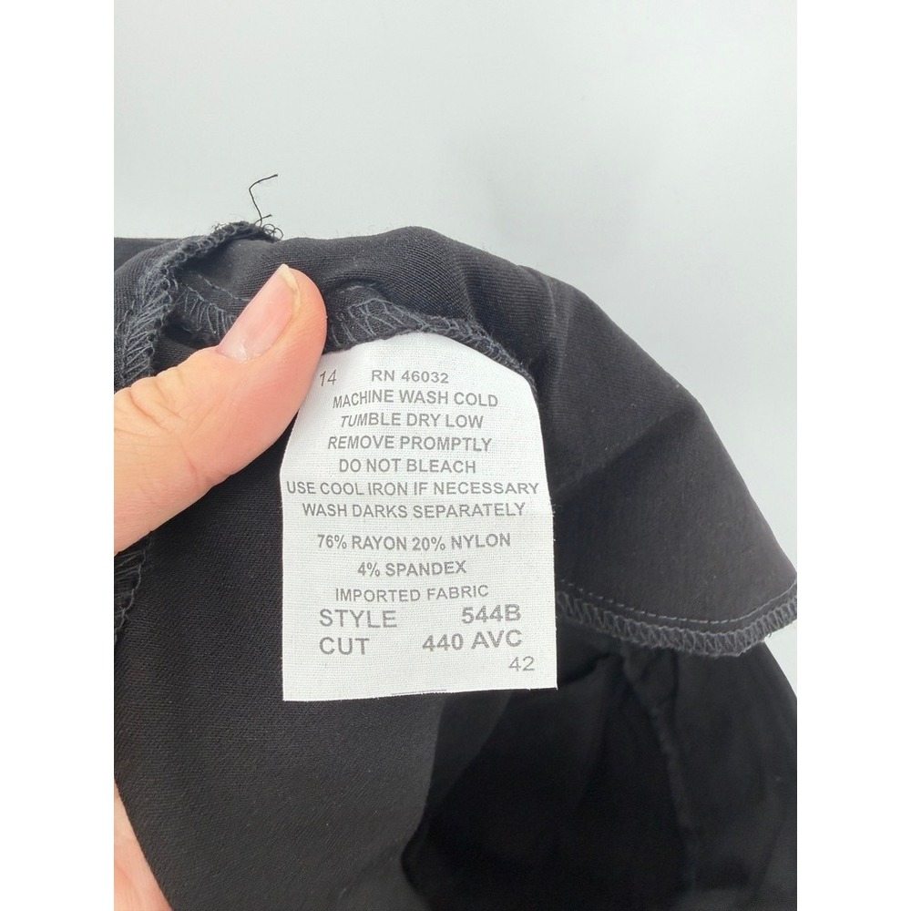 N Touch Pants Black Pull On Button Hem Trousers Basic Workwear Office Size 14 - Picture 7 of 7